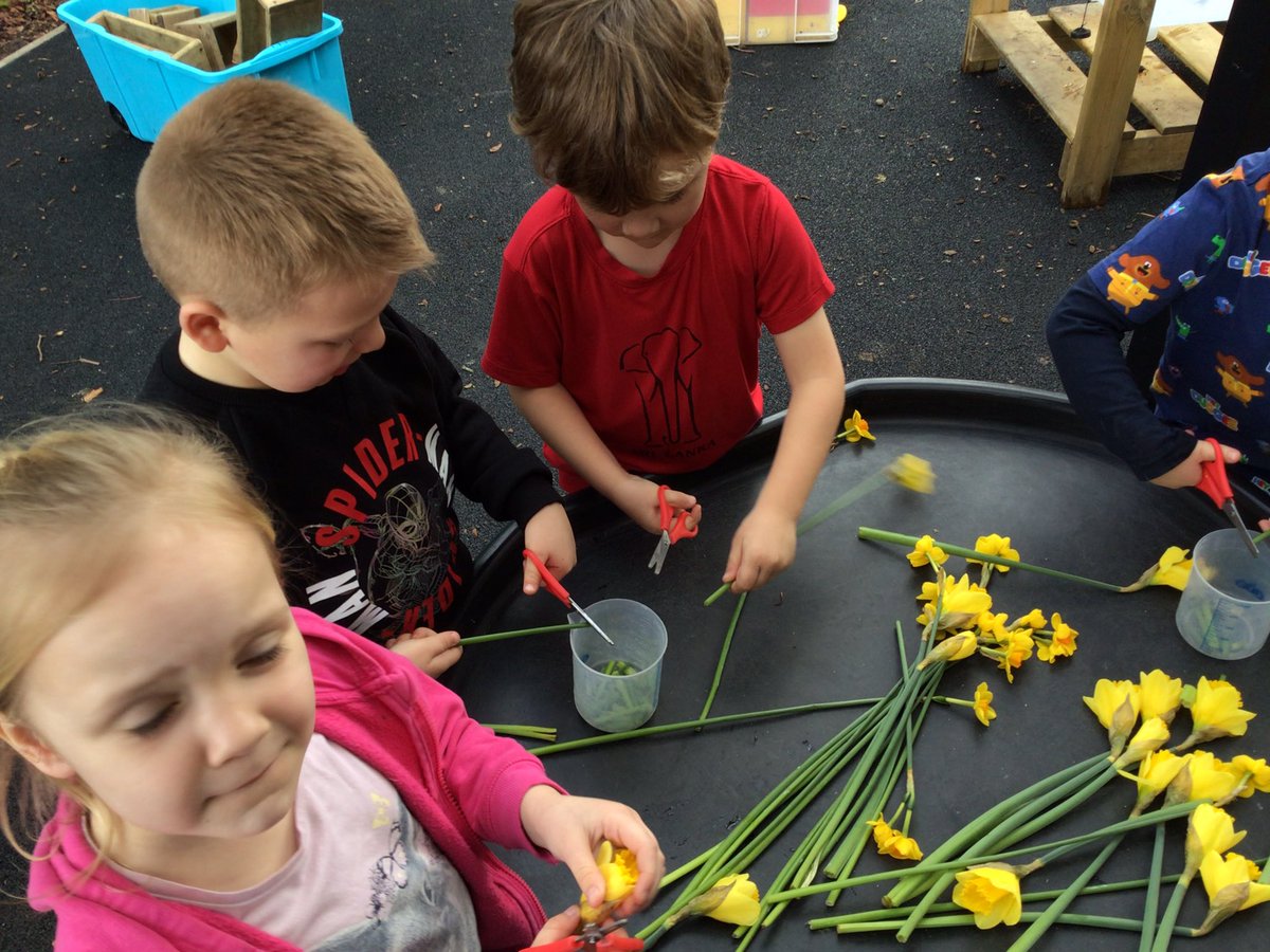 H_E_P_S's tweet image. Cocklemoor enjoyed some spring themed provision today. They were busy cutting spring flowers to make potions and painting. #hepsartanddt #hepscience