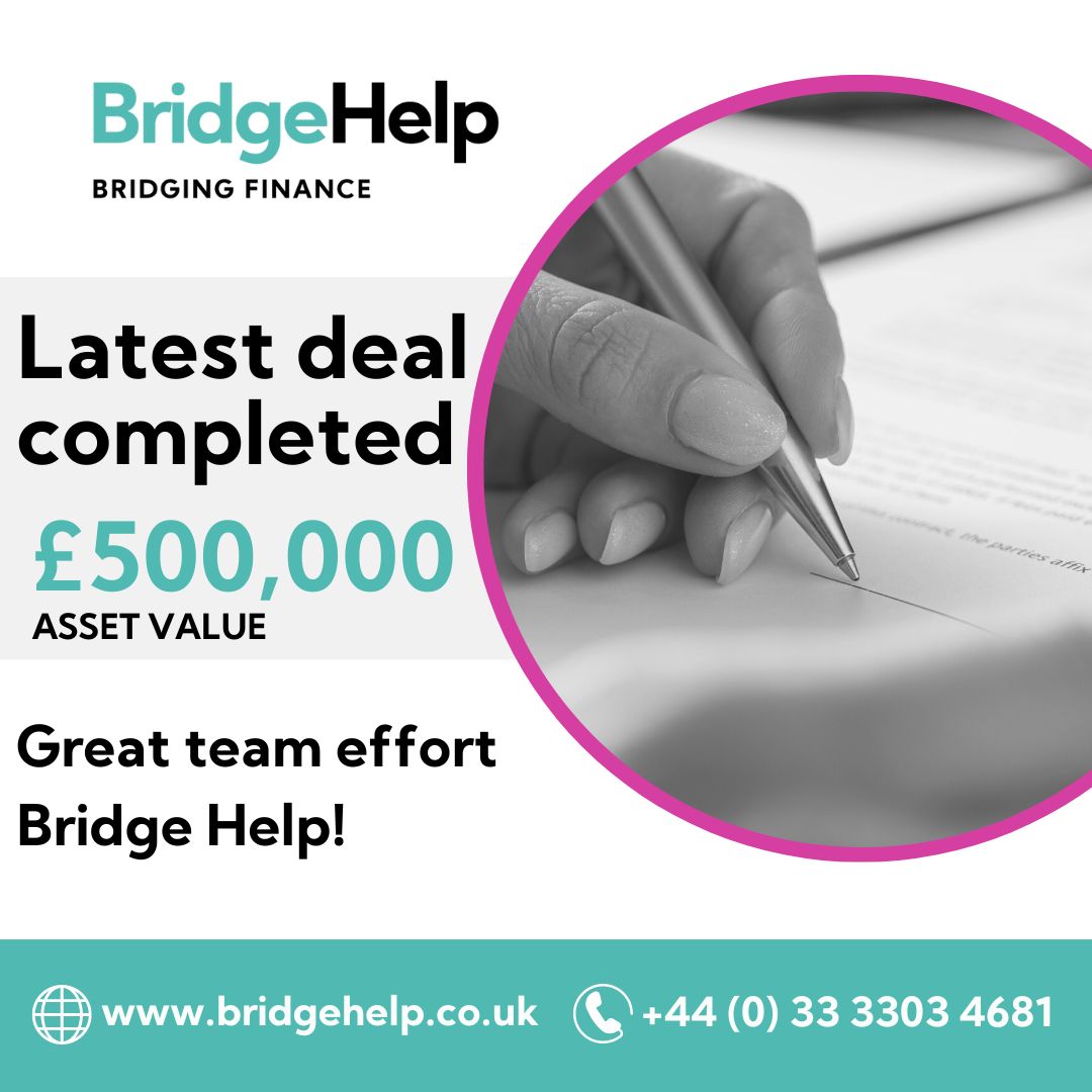 BridgeHelp1's tweet photo. Latest loan completion!

The loan was to raise capital for business purposes secured against a £500k commercial property in Colwyn Bay.

Great working with broker Ruth Eaves from 75point3 Ltd again on this one. https://t.co/OGc2g6BRLy