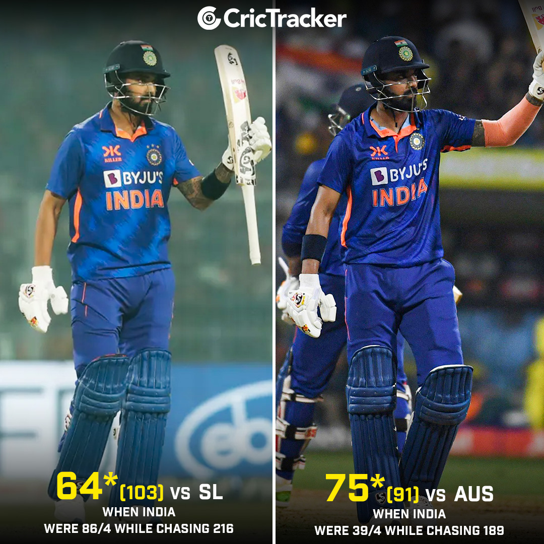 Cricketracker's tweet photo. Another KL Rahul's masterKLass in a tricky run-chases this year.

#India #KLRahul #INDvsAUS https://t.co/Wy7Pi3awXa