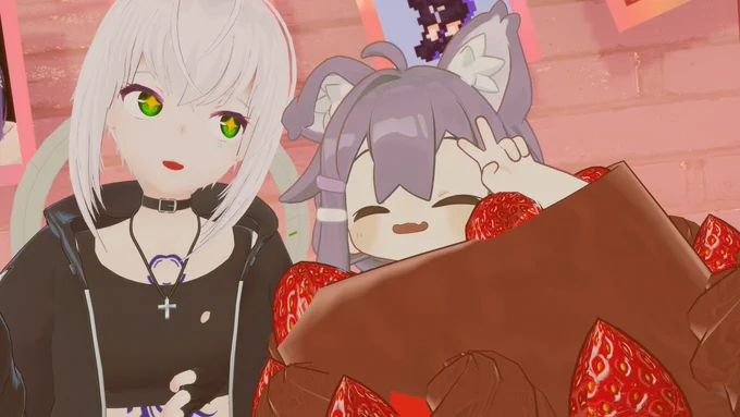 #おうつちのVRC日記クロノさん!おそろケーキ!むむさん!さくらこさん! 