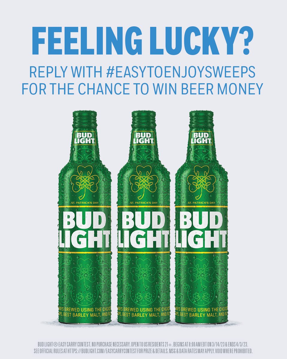 Top of the tournament to you, we're giving away beer money ☘️

Tweet #EasyToEnjoySweepstakes for a chance to win a round of cold ones on us for the game