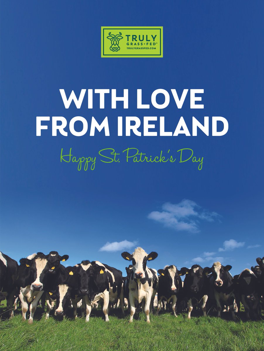 Truly Grass Fed dairy is proud to be made with love from #Ireland. 💚 From our farms to your table, we wish everyone a happy #StPatricksDay!  🍀