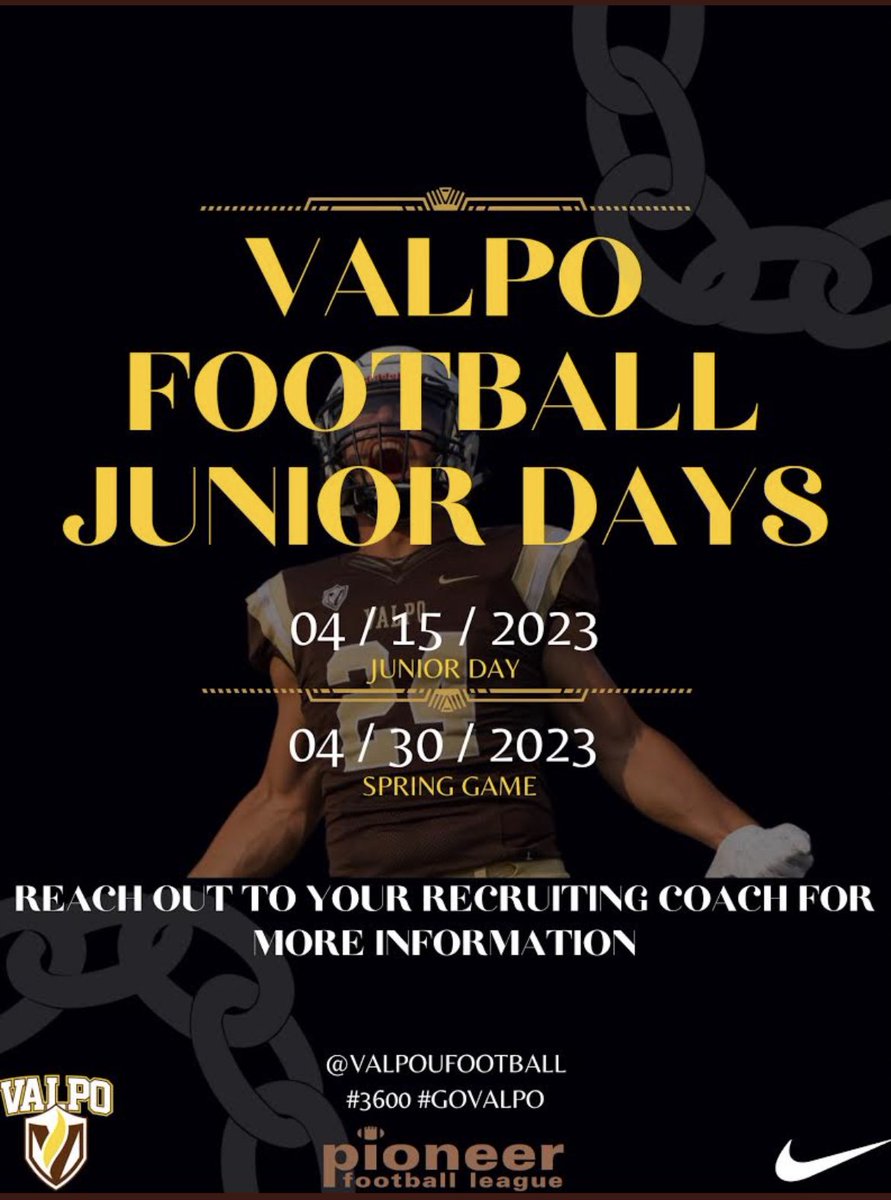 Thanks @CoachVanAsperen for the invite to come check out <a href="/valpoufootball/">Valpo Football</a>! Excited to come check it out.