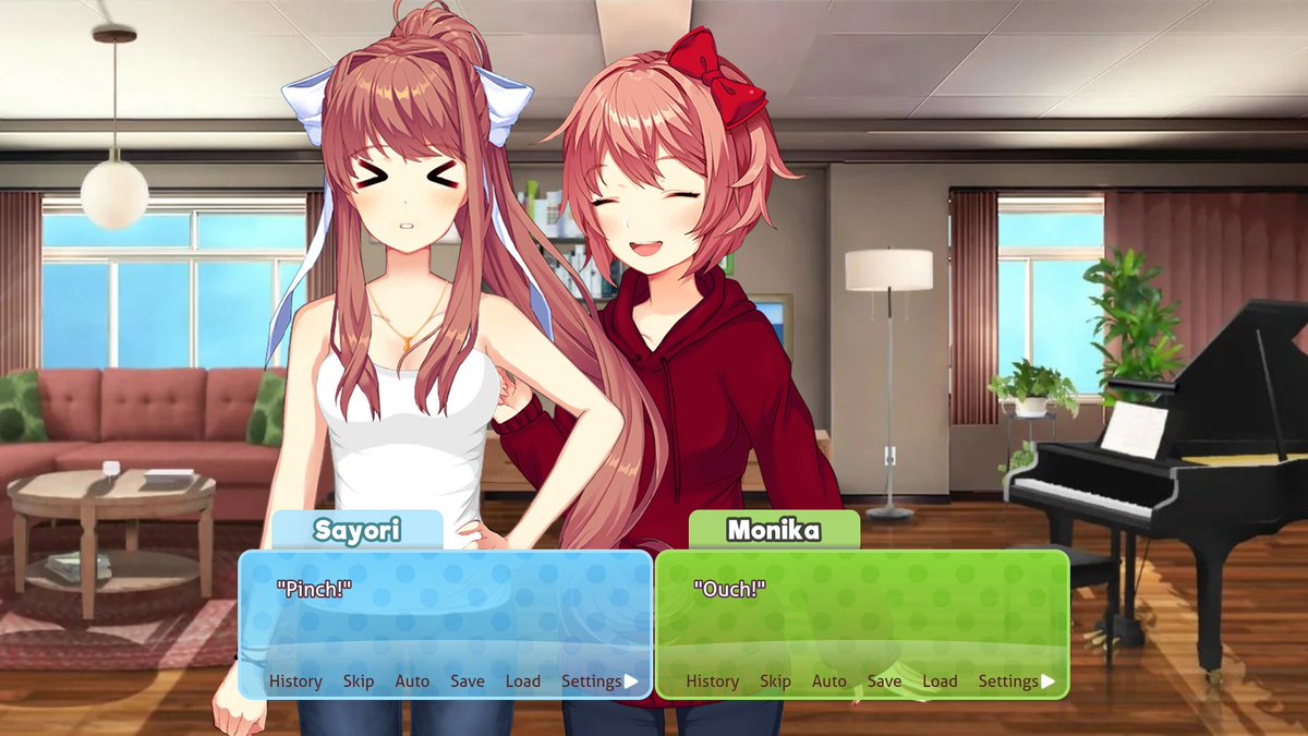 Monikalicious1's tweet photo. Happy St. Patrick's Day everyone! Remember to wear green today or else you'll get pinched~ Ahaha, just kidding but Sayori is taking this seriously so I'd still be careful if you see her! https://t.co/dhoTfDgVM4