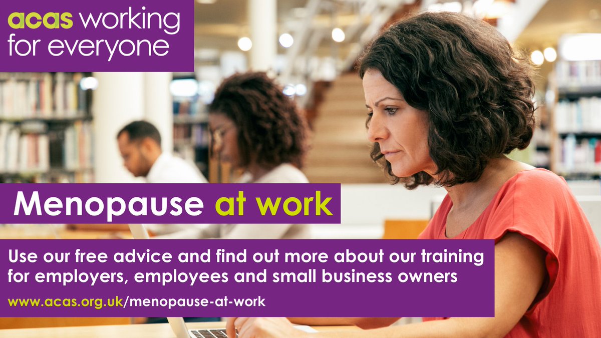 The effects of the #menopause can lead your employees to become ill, lose confidence in their abilities to do their jobs, feel worried, anxious, or even depressed. To understand more about menopause symptoms, click here: acas.org.uk/guidance-for-e…