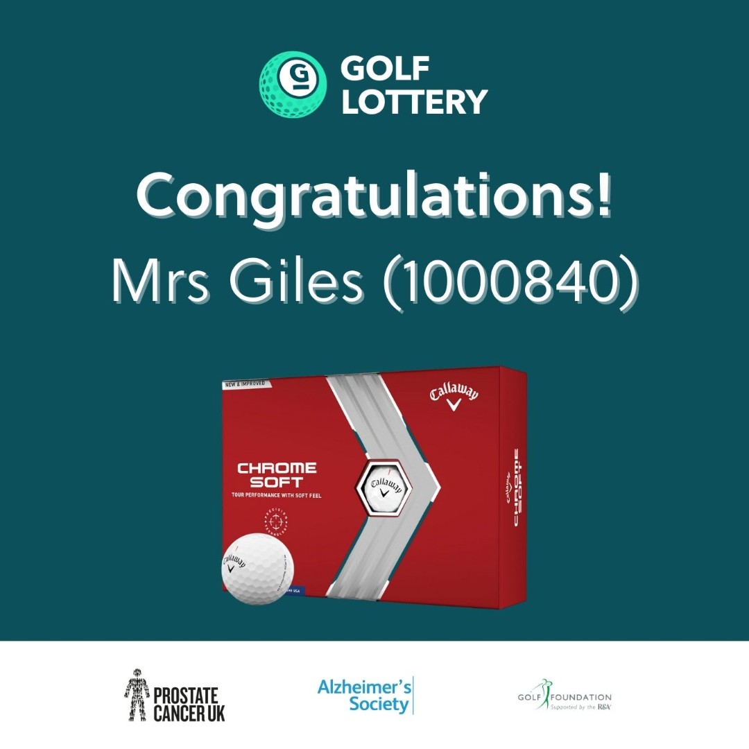 Congratulations Mrs Giles, Chorley (1000840) who scooped a year's supply of Callaway Golf Chrome Soft Golf balls - perfect for the new season! 👏

Thank you to all our players for supporting some fantastic charities 🤝

#GolfLottery #Charity #Winning #Prizes