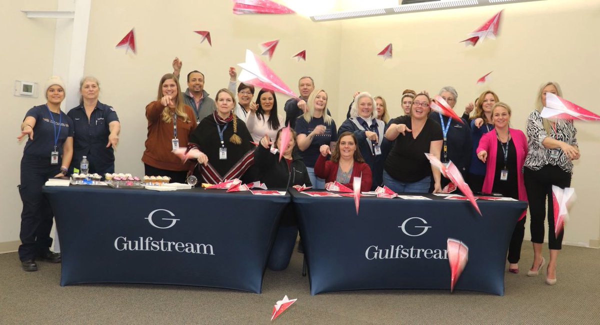 GulfstreamAero's tweet photo. Gulfstream had quite the busy #WomenOfAviationWeek. #GulfstreamWIND and teams across our facilities had a blast participating in @WomenOfAviation‘s #PinkPaperPlane challenge to populate the #iWOAW world map. #FlyItForward ✈️
🗺️: https://t.co/b2Dwwe0AlP https://t.co/1DG0EAFA8C