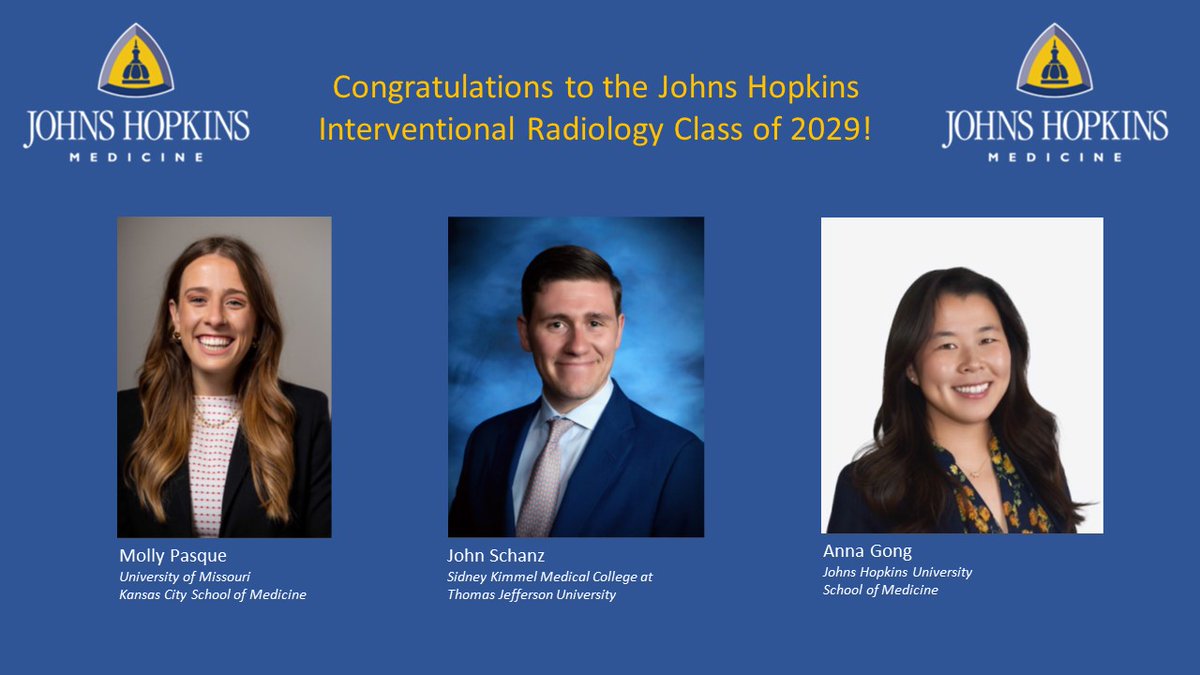 Congratulations to our matches! We're so excited to have you! Welcome to <a href="/Hopkins_Rad/">Johns Hopkins Radiology</a> <a href="/womenirads/">WomeninIR</a> <a href="/SIRspecialists/">Society of Interventional Radiology</a> #IRads #IamIR #Match2023