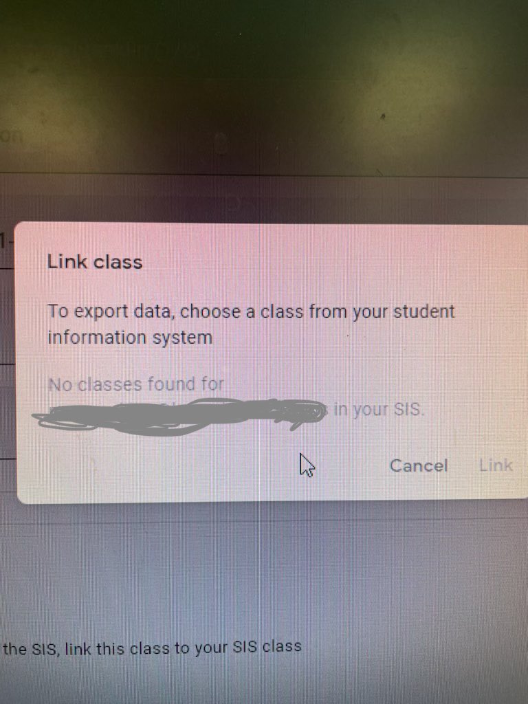 Help!!! We’re having problems #exportinggrades from #GoogleClassroom to Infinite Campus. They unlinked their GClassrooms from the SIS (infinite Campus). Now, they can’t get their classrooms linked back. 
#exportgradesfromgoogleclassroom <a href="/alicekeeler/">Alice Keeler</a> <a href="/googleeducator/">The Google Educator</a> <a href="/NikkolBauer/">Nikkol Bauer</a>