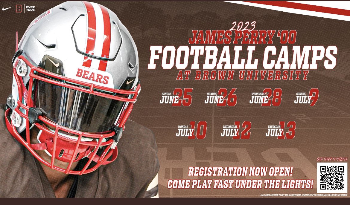 Thanks <a href="/coach_marini/">Heather Marini</a> for the camp invite. Can’t wait to get on campus and compete! <a href="/BrownU_Football/">Brown Bears Football</a>