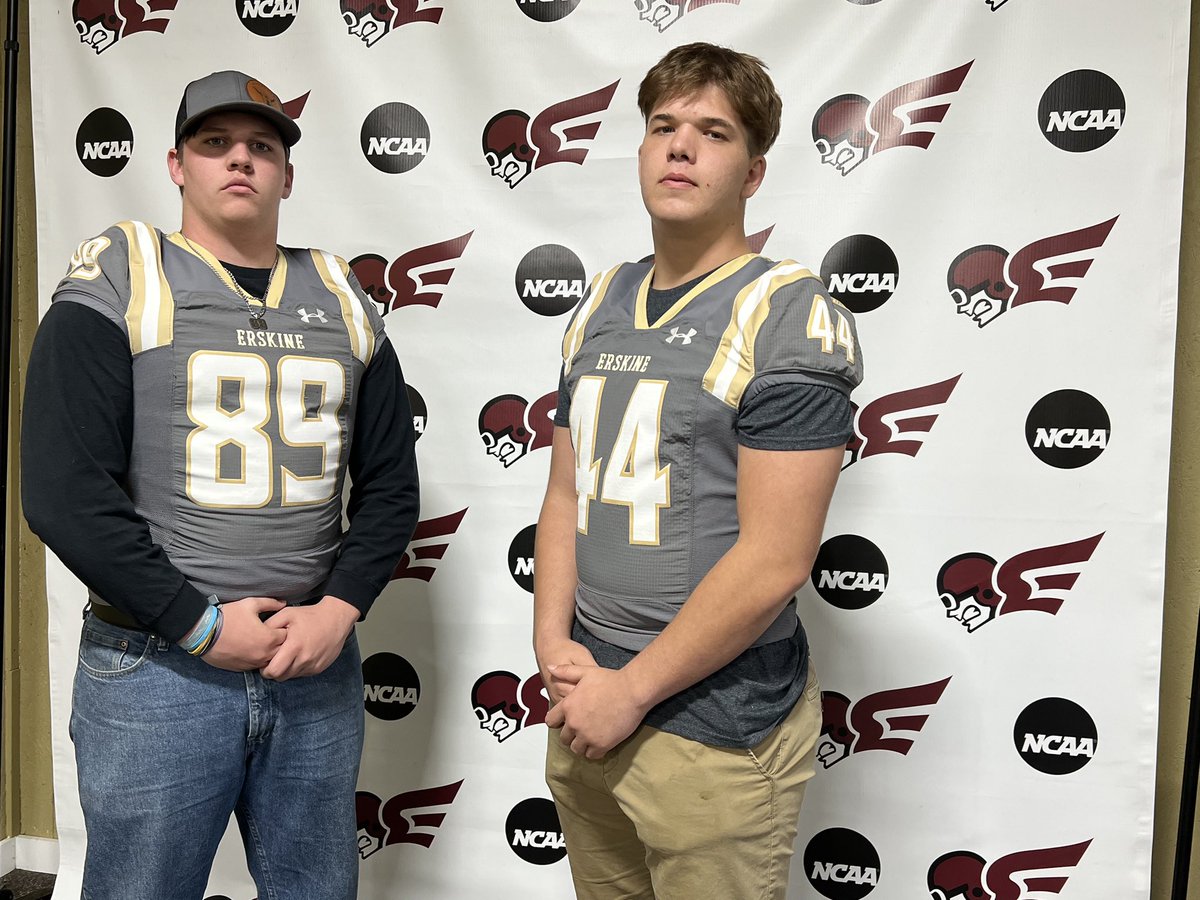 ReidFitz_89's tweet photo. Thank you @drewengels and @CoachCasterlin for the great visit up to Erskine College 
@tyler_mcmorrow1 @harmonyhorns @longhorns_fb @HHS_coach @CoachMoschouris @CoachAllison12 @Linemen_ricky https://t.co/JYuyTbVzlL