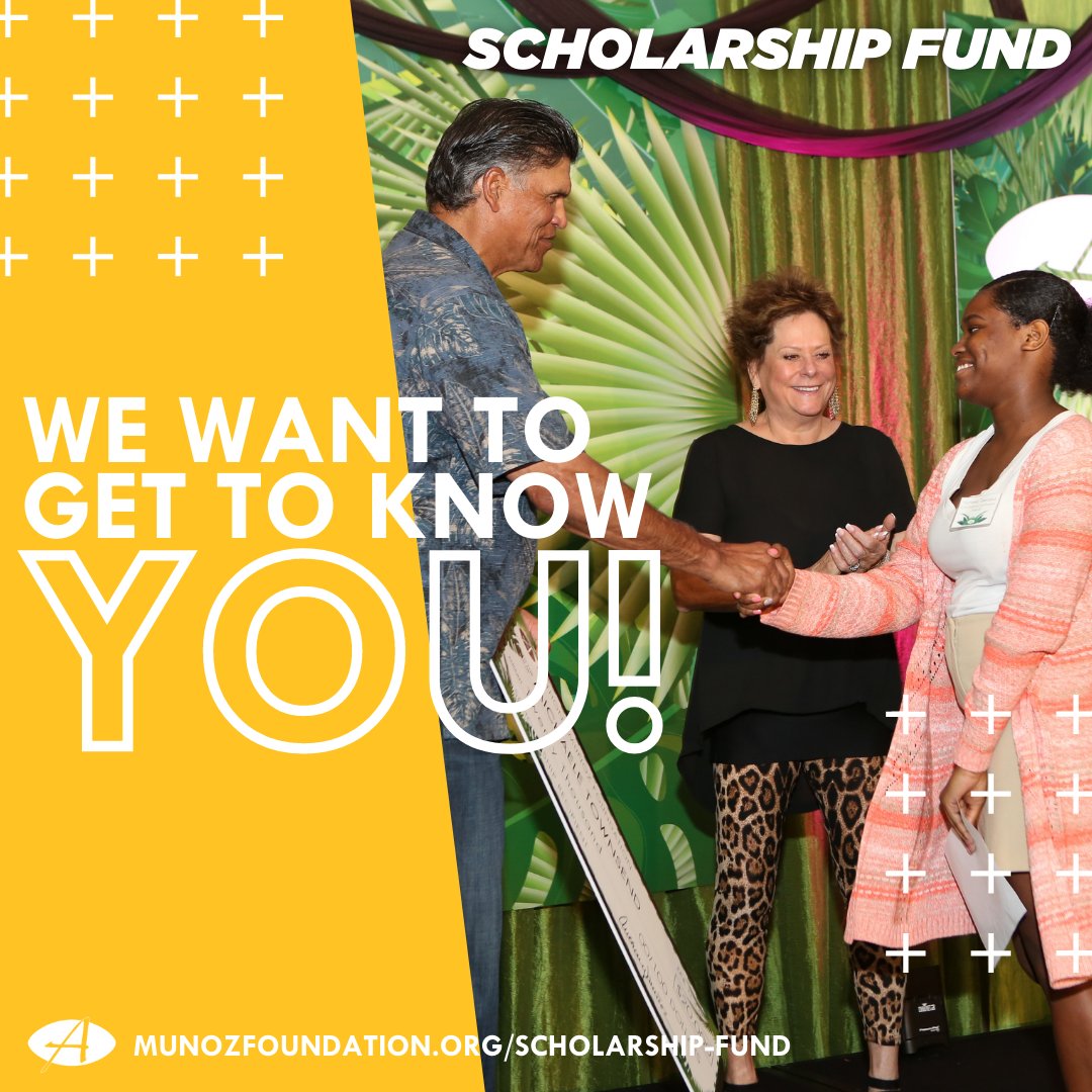 MunozFoundation's tweet photo. (1/2) Each year, we have the privilege of getting to know and celebrate students by awarding multiple $20,000 scholarships to students continuing their education within our area of impact. Now, we want to get to know YOU! #AMFScholars https://t.co/OlQhWHZnho