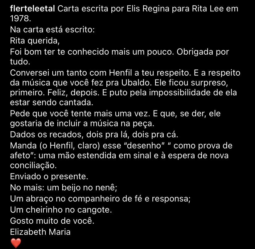 maricotinha_mb's tweet photo. carta escrita por elis para rita lee em 1978 🤍 ((que letra linda 🥺 https://t.co/ZeNgRsG6uZ