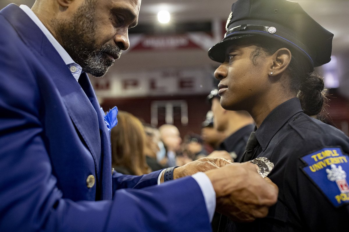 TempleUniv's tweet photo. Congratulations to 8 new police officers who graduated today and will be joining the ranks of Temple University Police Department @TU_Police. Welcome to the nest! https://t.co/aHmKrOM926