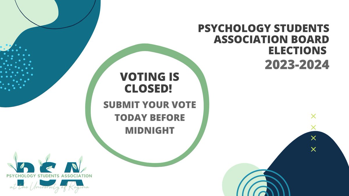 The time to vote for your PSA board coming in the 2023-2024 semesters is coming to an end! Make sure you submit your vote through your ballot by midnight tonight! The ballot can be found in the link in our bio for PSA general members.