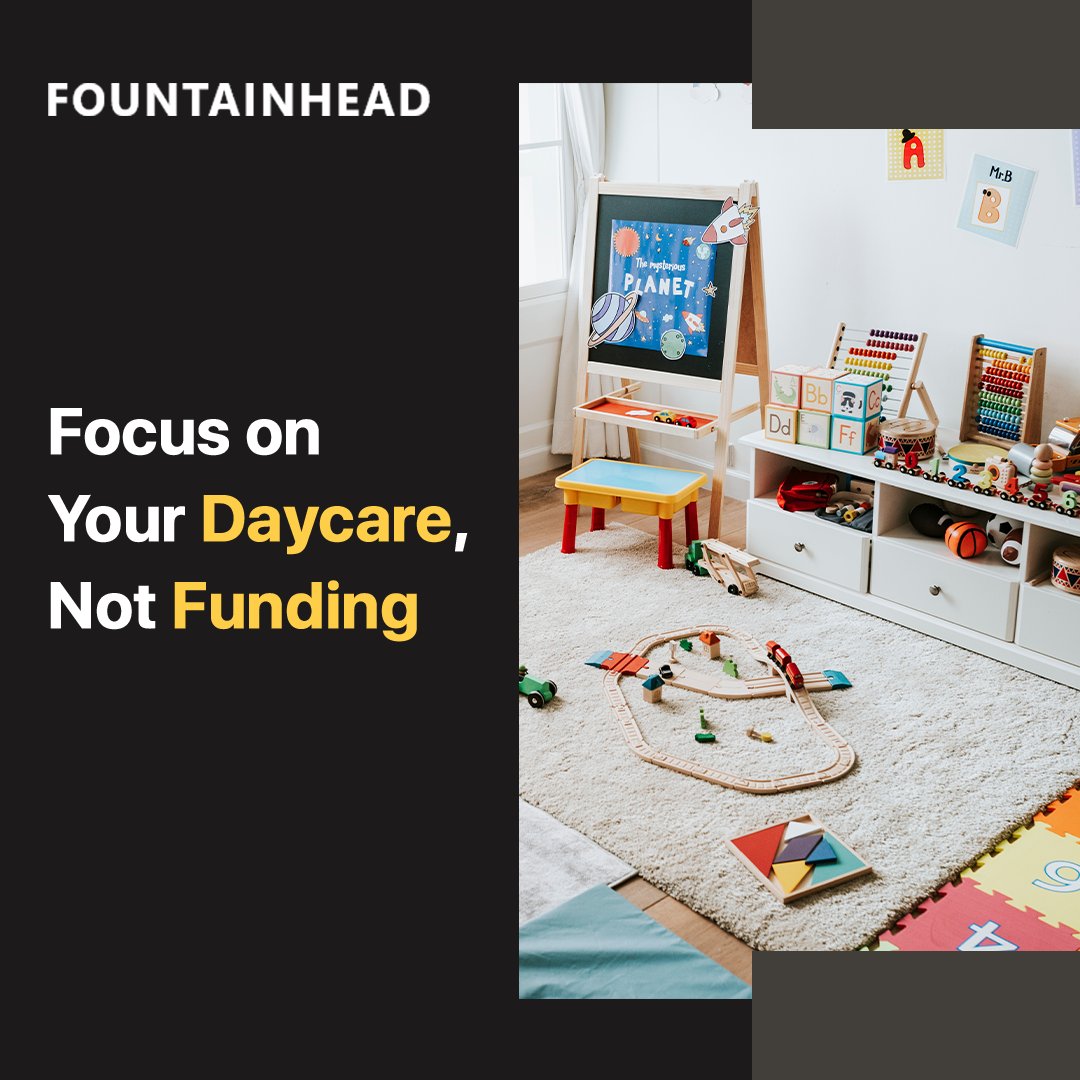 thechrishurn's tweet photo. At Fountainhead, we make it easy for you to obtain financing for your daycare, enabling you to focus on your business and day-to-day operations while we take care of the rest.

To learn more, visit https://t.co/6A8bMOmSOg and get started today.

#daycare #childcare #businessloans https://t.co/FqhjsWgDH9