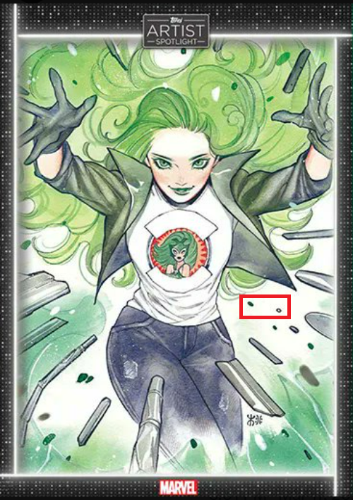DanielArda's tweet photo. @ToppsMARVEL Hey. Missing shards by Polaris' hip ;) 
Username: ThirdDan https://t.co/hkSEez6yMk