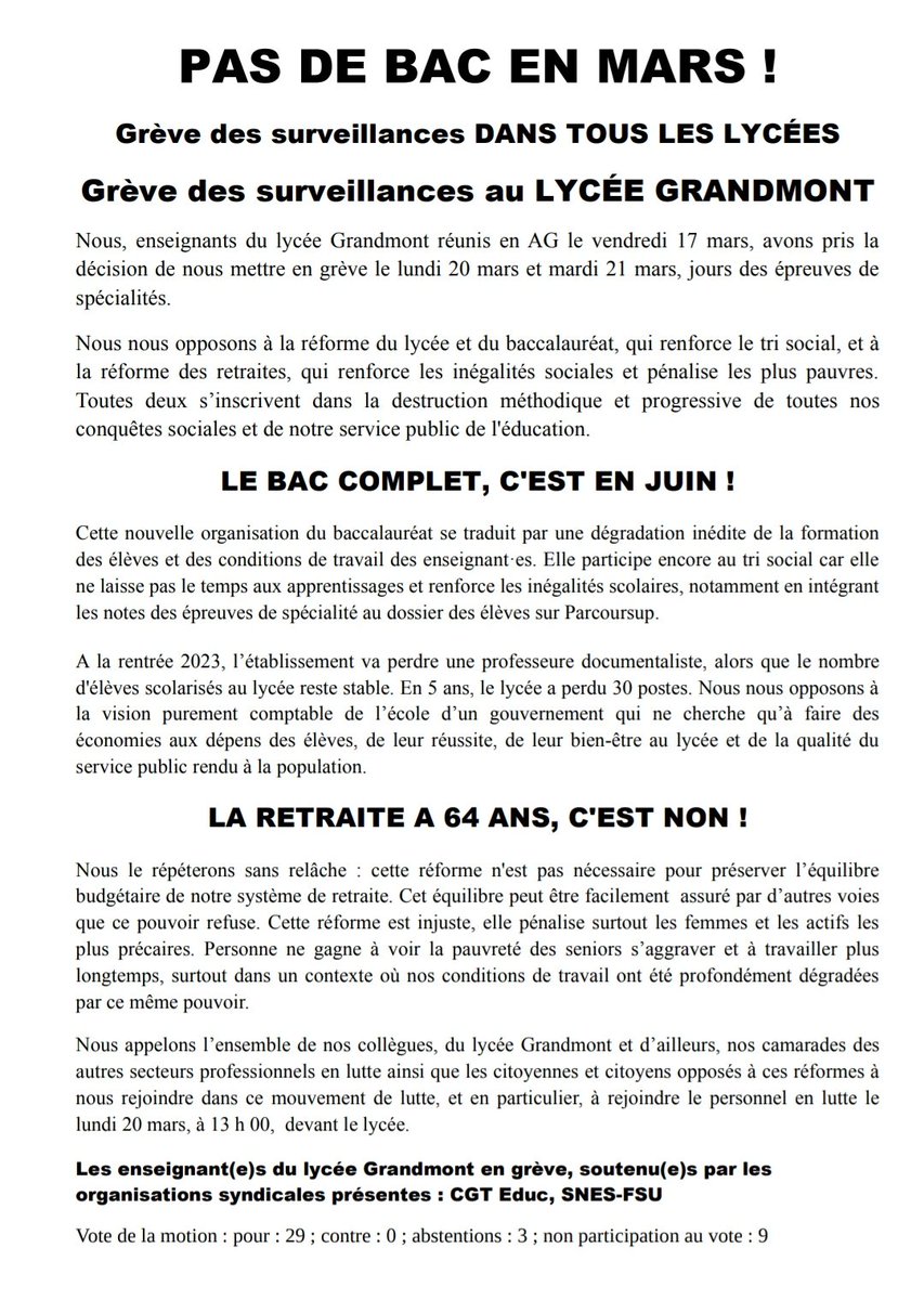 EnGrandmont's tweet photo. #Bac2023 après des mois de mépris des équipes des élèves et des français, nous y voilà.
#grevedubac https://t.co/EmcZ1EviQv