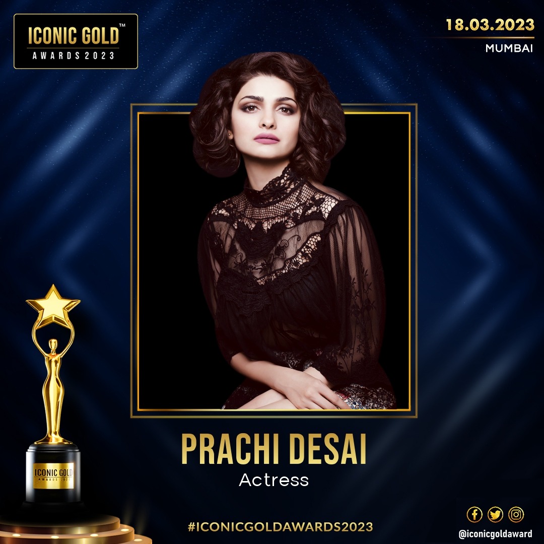 We are thrilled to announce that Actress Prachi Desai will be joining us as a guest at the Iconic Gold Award 2023. We are honored to have her to grace our event.

We are confident that her presence will inspire and motivate all those in attendance, and we look forward to