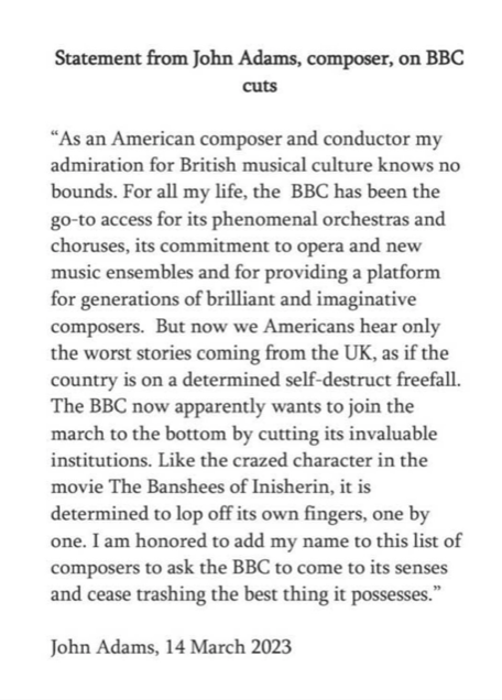 Hmm...I may get turned back at Heathrow for this, but it had to be said. Proud to join over 700 other composers in this infuriating protest.