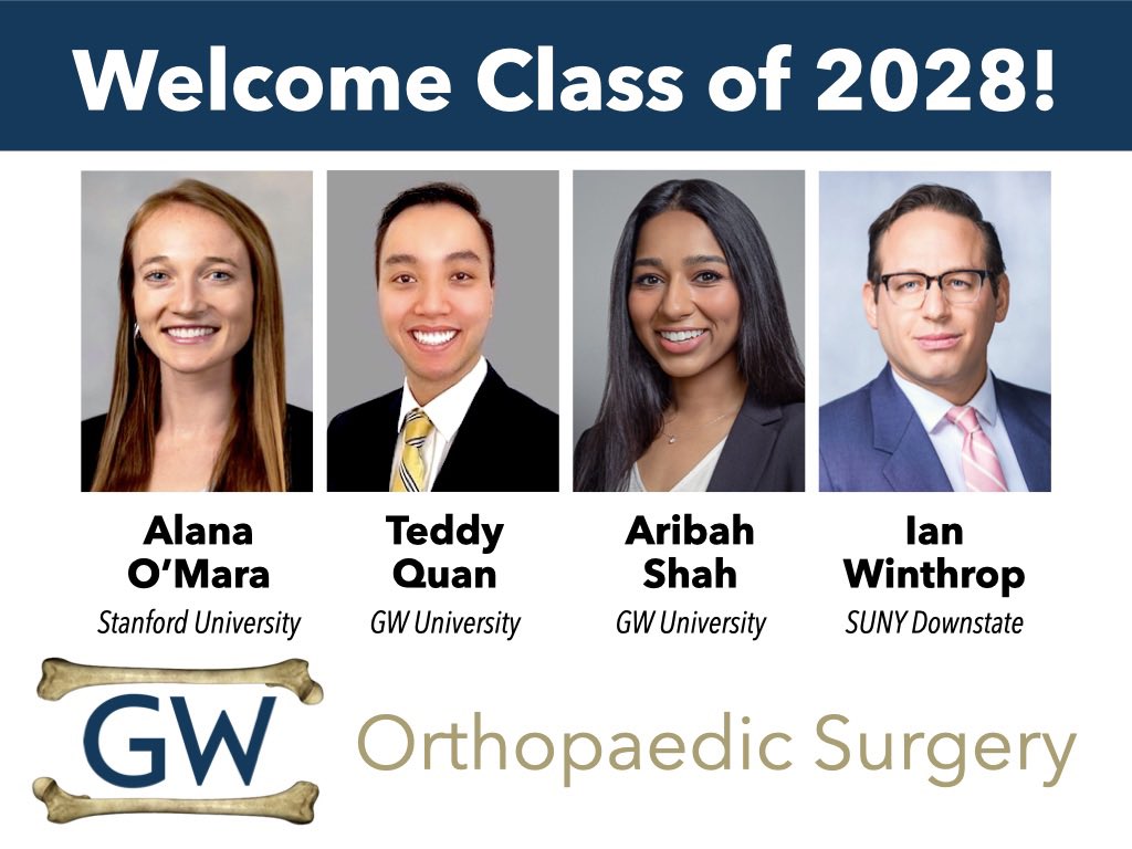 GW Orthopaedic Surgery Residency (@gworthoresident) on Twitter photo Here they are! Welcome to the newest members of our team!
#OrthoMatch2023 #Match2023 @gwsmhs #GWMatch <a href="/MSOSOrtho/">Medical Student Orthopedic Society</a> Here they are! Welcome to the newest members of our team!
#OrthoMatch2023 #Match2023 @gwsmhs #GWMatch <a href="/MSOSOrtho/">Medical Student Orthopedic Society</a>