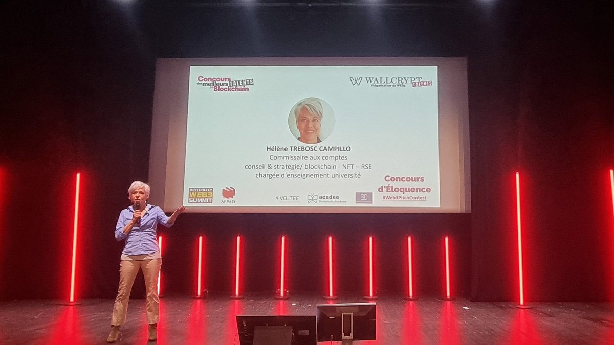 Wallcrypt (@wallcrypt) on Twitter photo Notre troisieme candidate s'appelle Hélène TREBOSC CAMPILLO, <a href="/HeleneTrebosc/">Trebosc Hélène</a>, et est commissaire aux comptes.
Elle va à son tour nous présenter la technologie blockchain !
Top chrono ! ⏰️
#Crypto #NFT #crypto #event #Web3pitchcontest <a href="/Web3Virtuality/">Virtuality Web3 Summit</a> <a href="/AFPAO_Fr/">AFPAO</a> Notre troisieme candidate s'appelle Hélène TREBOSC CAMPILLO, <a href="/HeleneTrebosc/">Trebosc Hélène</a>, et est commissaire aux comptes.
Elle va à son tour nous présenter la technologie blockchain !
Top chrono ! ⏰️
#Crypto #NFT #crypto #event #Web3pitchcontest <a href="/Web3Virtuality/">Virtuality Web3 Summit</a> <a href="/AFPAO_Fr/">AFPAO</a>