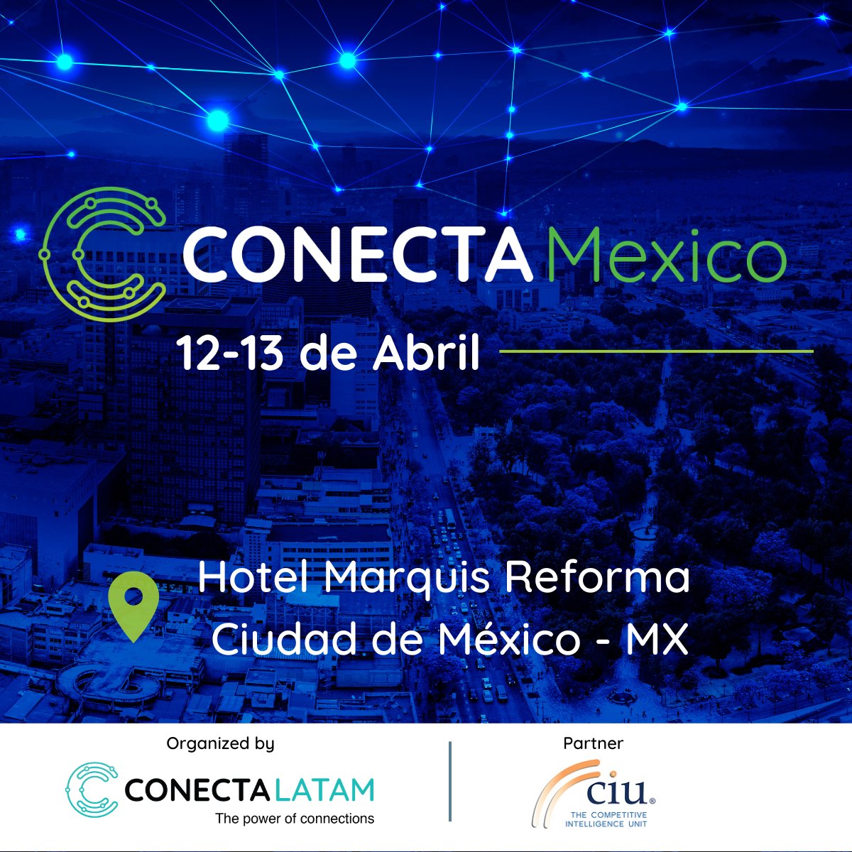 theciu's tweet image. 📢¡Este 12 y 13 de abril 🗓, únete a nosotros en #ConectaMexico2023 (@conecta_latam)!
 
El evento reunirá ejecutivos de alto nivel de operadores, analistas, proveedores, gobierno y otros actores relevantes de la industria.
  
👉🏼+info y registro: 

bit.ly/2OFUQrR