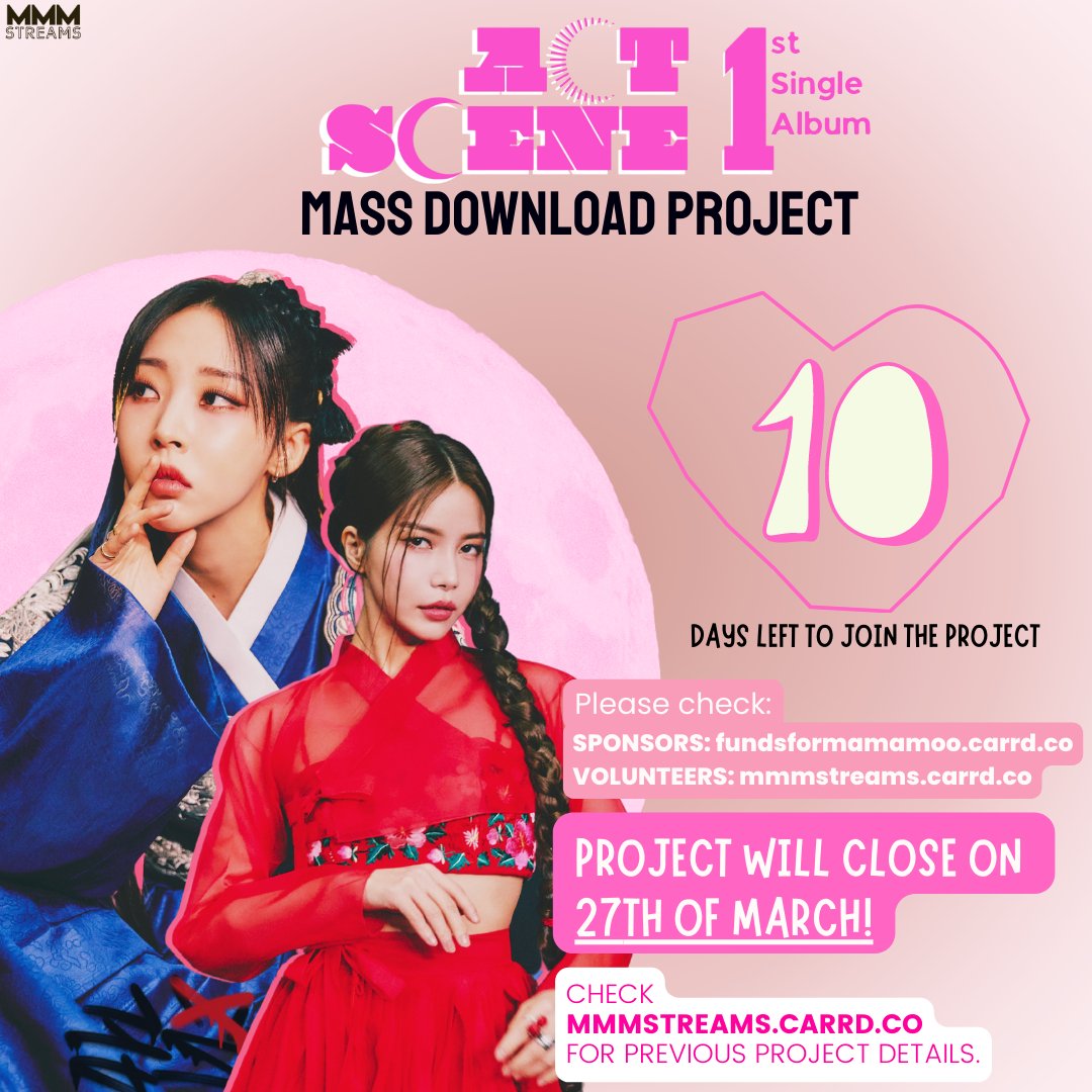 MMMStreams's tweet photo. 📢 [ #솔라 #문별 ]

🎬 10 DAYS LEFT!
 ┗⁠(⁠•⁠ˇ⁠_⁠ˇ⁠•⁠)→ Join our K - MUSIC Mass Download Project for #마마무+  [ ACT 1, SCENE 1 ] 🎬

🚨 PROJECT WILL CLOSE on MAR. 27, 2023 @ 10 PM KST

☀️ Check our 📌 tweet for more details ☀️

CHICO MALO GROUP PHOTO
#D3TOCHICOMALO https://t.co/lsmLpsUZLP