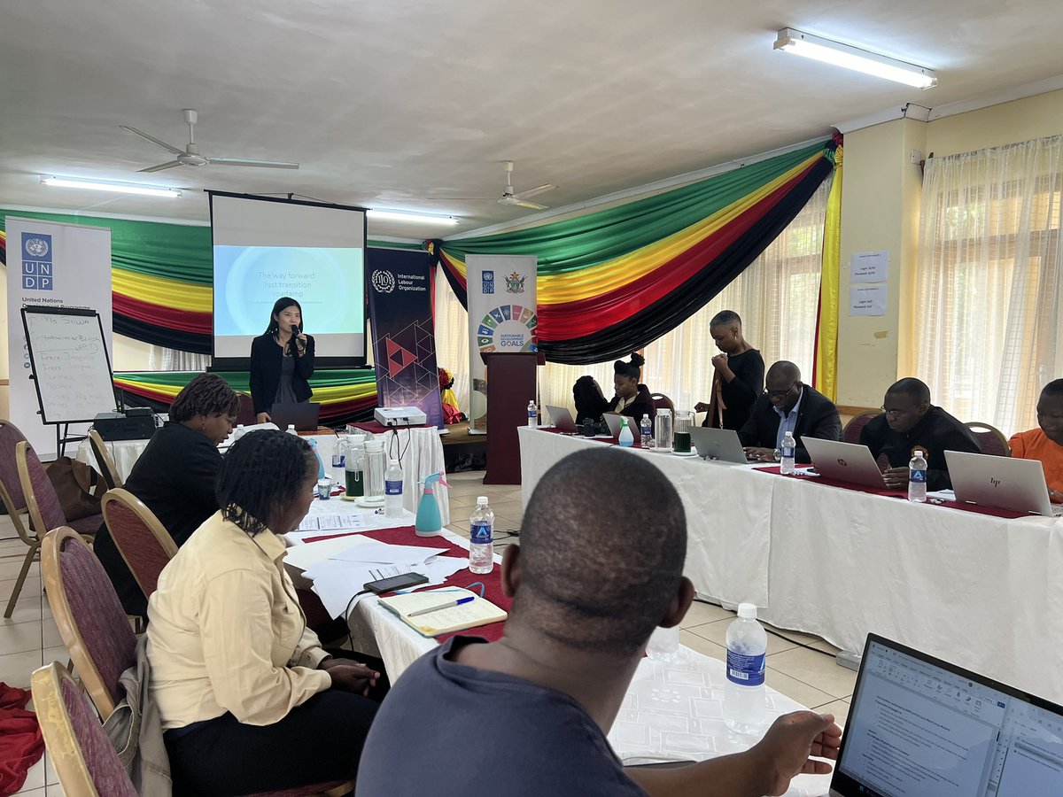 Zimbabwe has achieved a major milestone today 🇿🇼 Completing 5 days long #JustTransition forum follwed by hand over and training of green jobs model with all line Ministries, social partners and youth groups. Onwards!! @UNDPClimate @iloharare