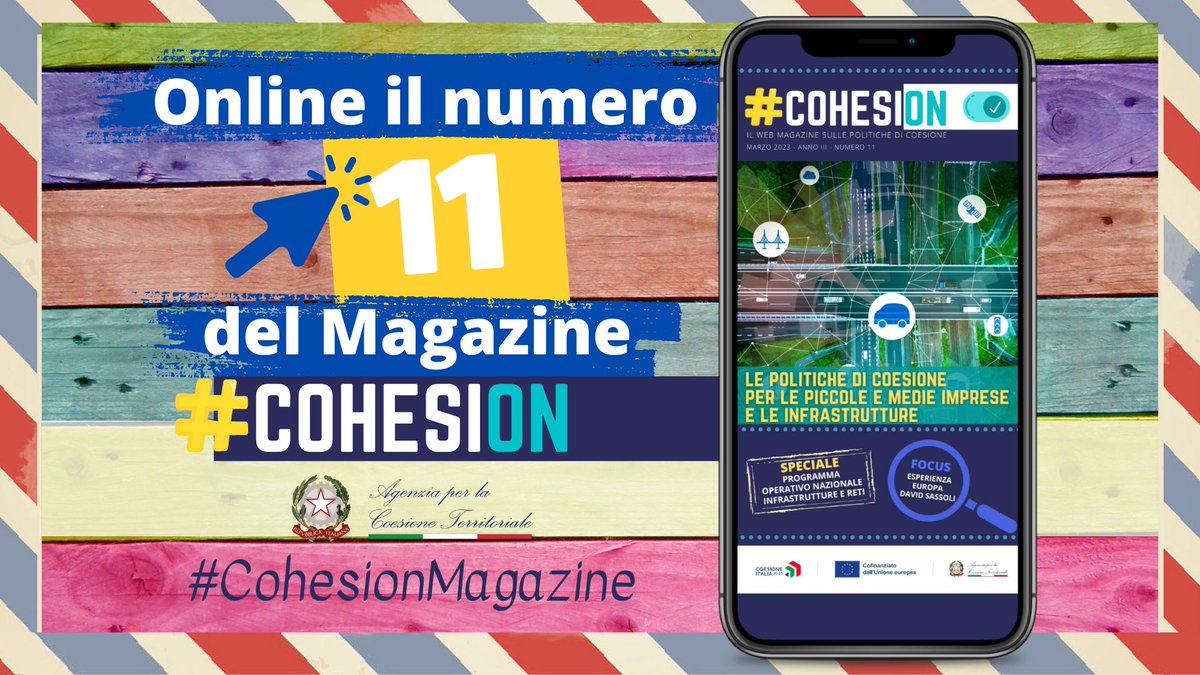 AgenziaCoesione's tweet photo. 💥Il supporto dei #FondiEuropei alle piccole e medie #imprese e alle #infrastrutture.
💻Online l'11esimo numero di #CohesionMagazine, con uno speciale dedicato alle visite sui territori per raccontare i progetti della #CoesioneInCorso.
👉https://t.co/zoAn3RzS1F
#EuInMyRegion https://t.co/tWyXmKVsBR