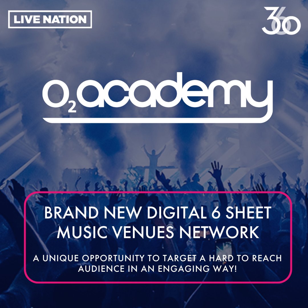 GPM3601's tweet photo. 🔊BIG NEWS 🔊
GPM360 are delighted to announce a new partnership with Live Nation &amp; O2 Academy for a brand new network of digital screens across all their music venues nationwide.
Get in touch to find out more 🎶
#livenation #o2academy #gpm360 #livemusic #digitalscreens https://t.co/IRuE8gArTW