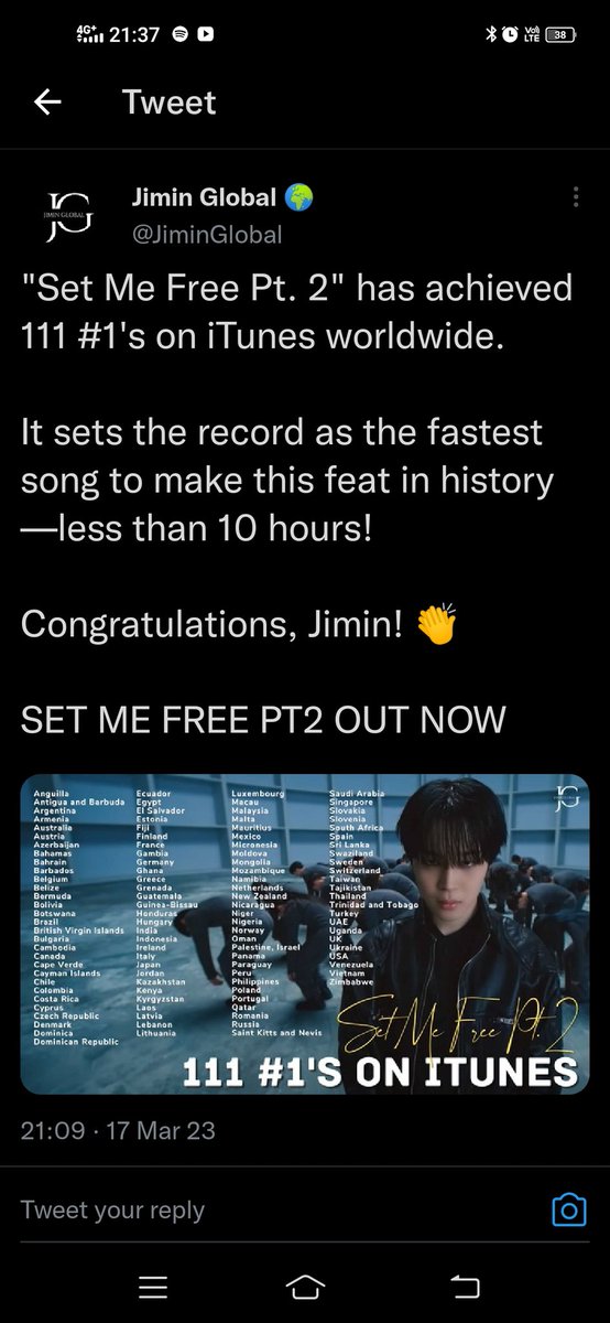 Btsarmy4881's tweet photo. Yaaa THE IT BOY JIMIN YOU MADE IT 💜💥
#SetMeFree_Pt2_OutToday 
#ParkJimin 
@JiminGlobal 💯💯🤙 https://t.co/yujBdGpcQb