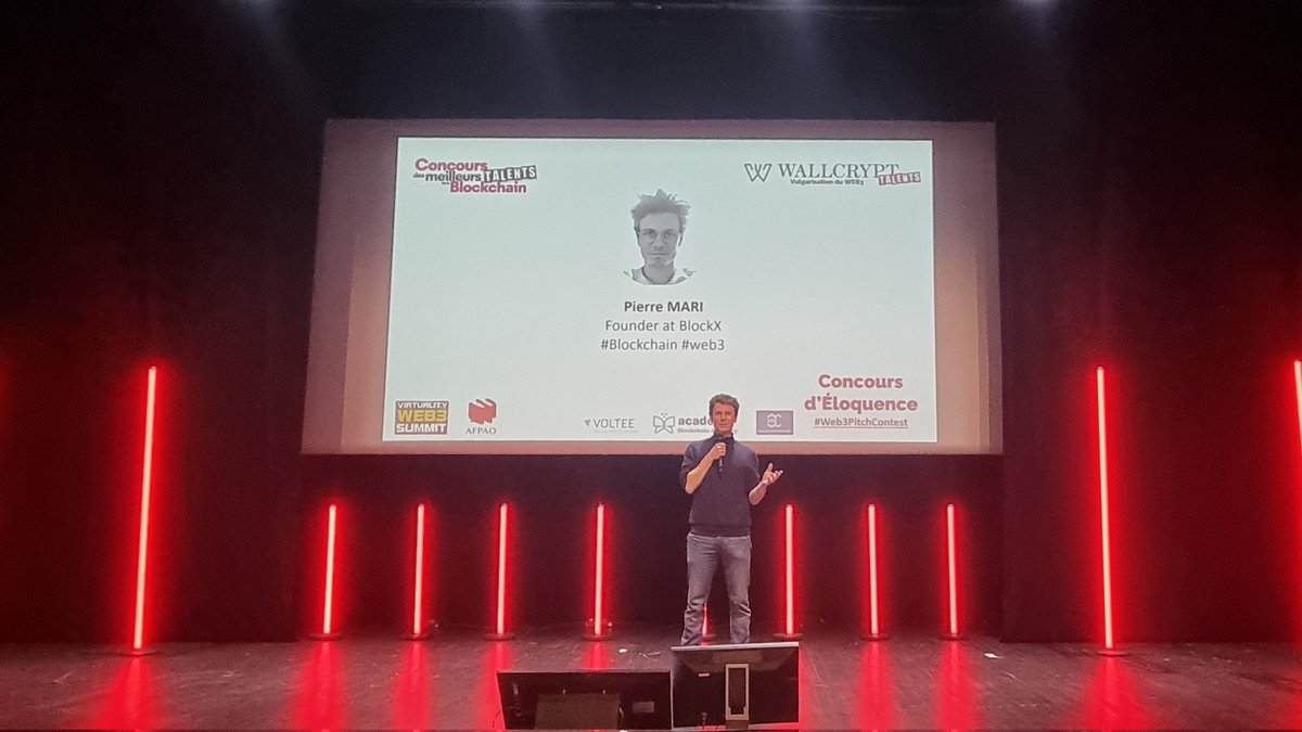 Pierre MARI, Fondateur de BlockX, va nous parler au cours des trois prochaines minutes de blockchain !
#Crypto #NFT #crypto #event #Web3pitchcontest <a href="/Web3Virtuality/">Virtuality Web3 Summit</a> <a href="/AFPAO_Fr/">AFPAO</a>