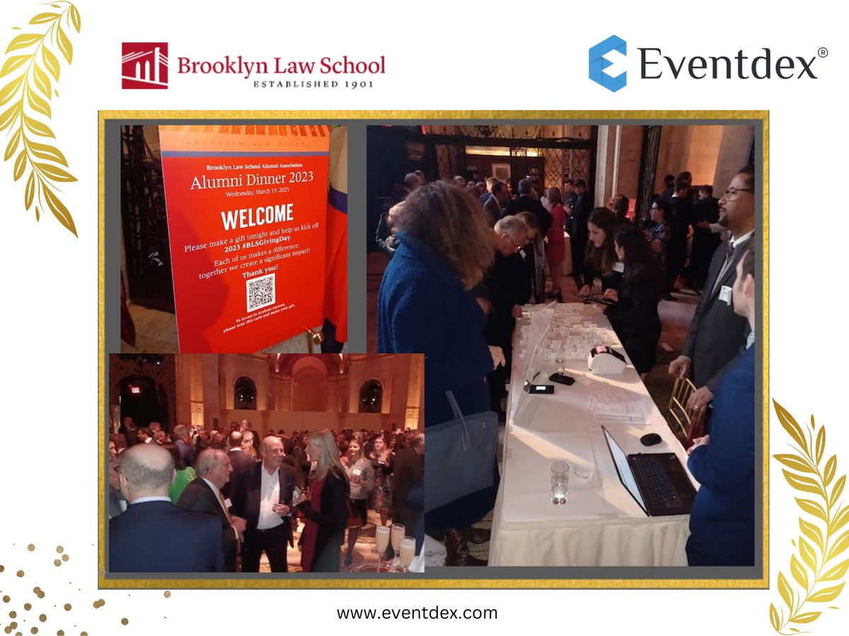eventdex's tweet image. We are elated to have provided our #ScanAttendee technology for the @brooklynlawSchool Alumni Association Reunion on 15th March 2023 in #NewYork. Thank you Michael Lacari and Elizabeth Skillman, for choosing @eventdex  as their event management software provider.