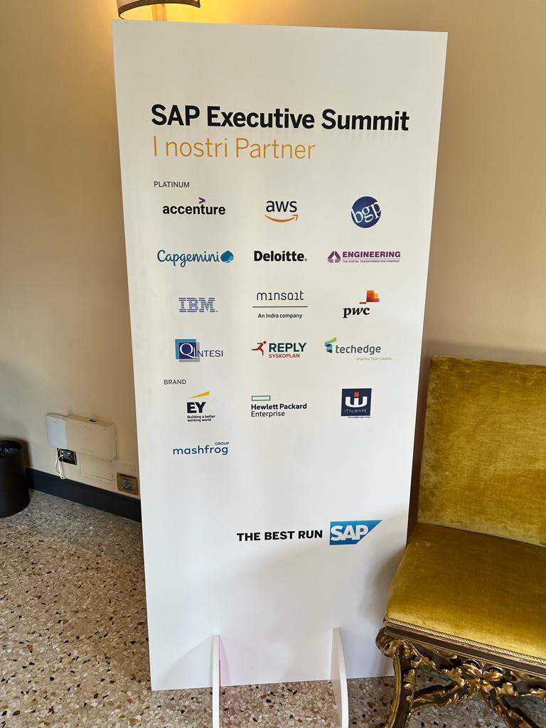 Mashfrog_Group's tweet photo. We couldn't miss the #SAPExecutiveSummit, the most prestigious annual event of @SAPItalia. Orlando Di Pippo, Chief Revenue Officer of #mashfrogGroup, is there to meet and engage with #customers, #partners, and #SAP on the most relevant #DigitalTransformation issues. https://t.co/rz4NWaSUDk