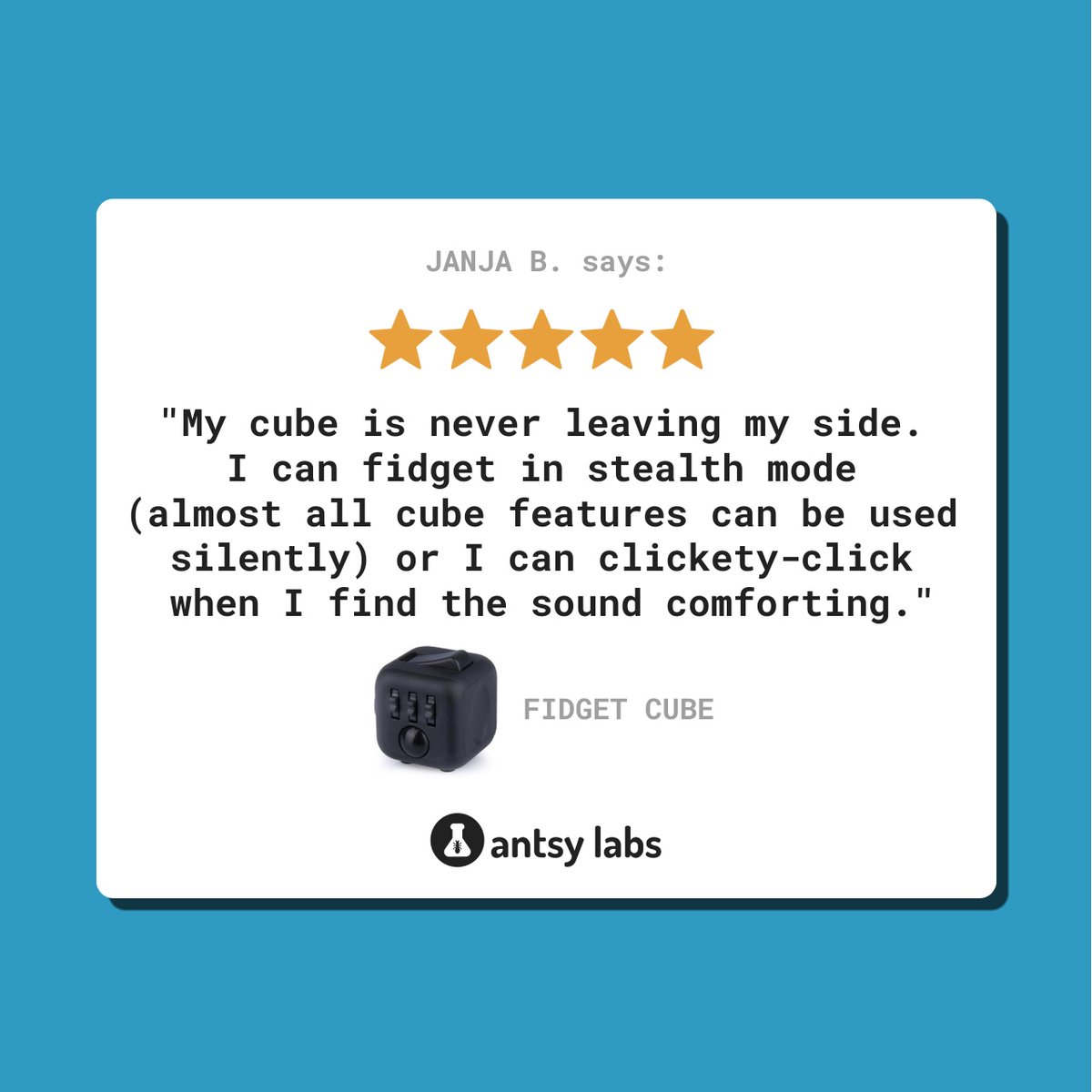 antsylabs's tweet photo. The Original Fidget Cube. Available in stealth 🥷 or clickety-click 😎 mode.
🔗: https://t.co/EpH6JlEXrg
#antsylabs #fidgetcube #fidget #fidgettoy #fidgettoys #desktoy #adhd #fidgetfever #theoriginalfidgetcube #fidgetcubebyantsylabs #fidgets https://t.co/muF3K0lUik
