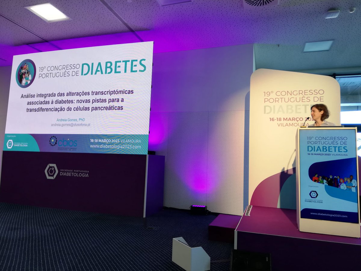 Regina Menezes Lab (@tbiologylab) on Twitter photo Another talk from our lab at the Portuguese Diabetes Congress. <a href="/AfdGomes13/">Andreia Filipa Gomes</a> presented “Integration analysis of transcriptomic changes associated with diabetes: new insights of alpha to beta cell transdiferentiation” <a href="/CBIOS_/">CBIOS</a> <a href="/SPDiabetologia/">Sociedade Portuguesa de Diabetologia</a> Another talk from our lab at the Portuguese Diabetes Congress. <a href="/AfdGomes13/">Andreia Filipa Gomes</a> presented “Integration analysis of transcriptomic changes associated with diabetes: new insights of alpha to beta cell transdiferentiation” <a href="/CBIOS_/">CBIOS</a> <a href="/SPDiabetologia/">Sociedade Portuguesa de Diabetologia</a>