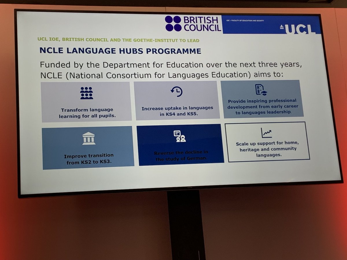 ALL4language's tweet photo. The National Consortium for Languages Education being discussed by Bernardette Holmes and ⁦@GI_London1⁩ this afternoon now #LW2023 ⁦@IOE_London⁩ ⁦@professorliwei1⁩ #equity #access #transition #HHCL #ect #uptake #mfltwitterati https://t.co/WiVj0bwWFR