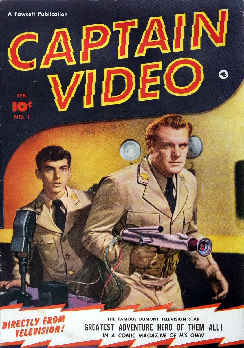 DrMasque's tweet photo. Comic Cover of the Day: 1951 Captain Video #1 from Fawcett Comics. #comic #comicbookcover #comicbook #CaptainVideo #ClassicTV #comics https://t.co/tKfmODWSXg