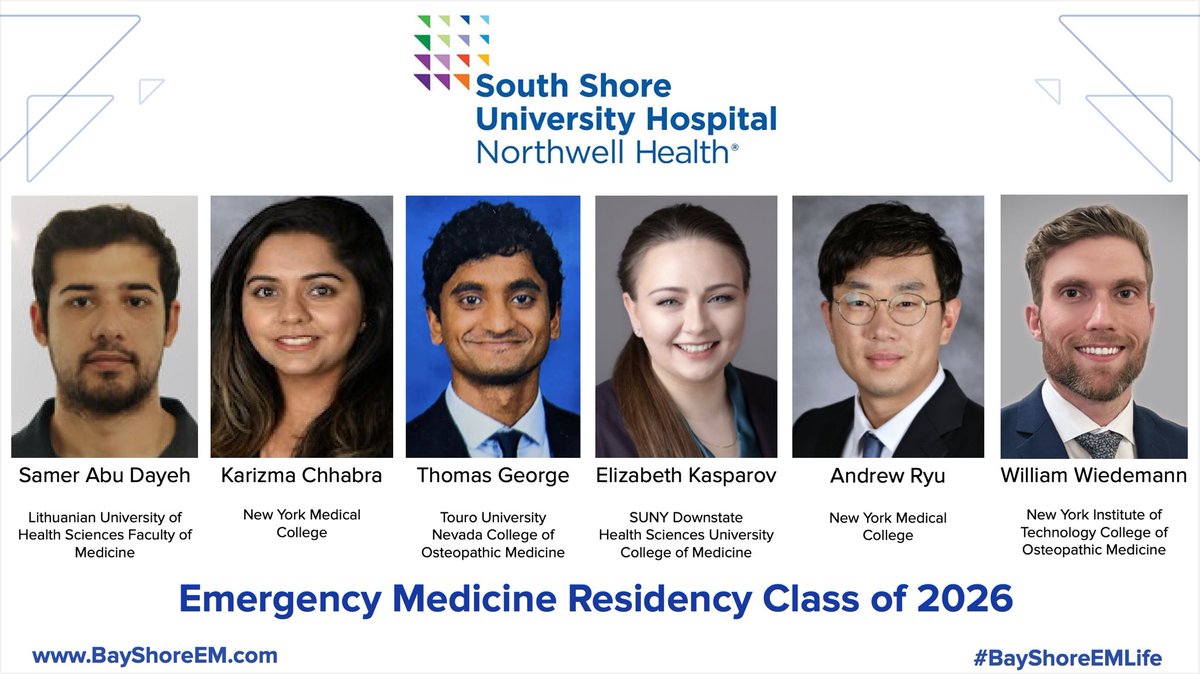 BayShoreEMDoc's tweet photo. Congratulations to our new soon-to-be interns!! We are so excited to welcome the Class of 2026 to the Bay Shore EM family! #bayshoreemlife #emergencymedicineresidency @nymedcollege @nyitcomdo @touronevada @sunydownstate @lsmuni https://t.co/TL4mACE7Km