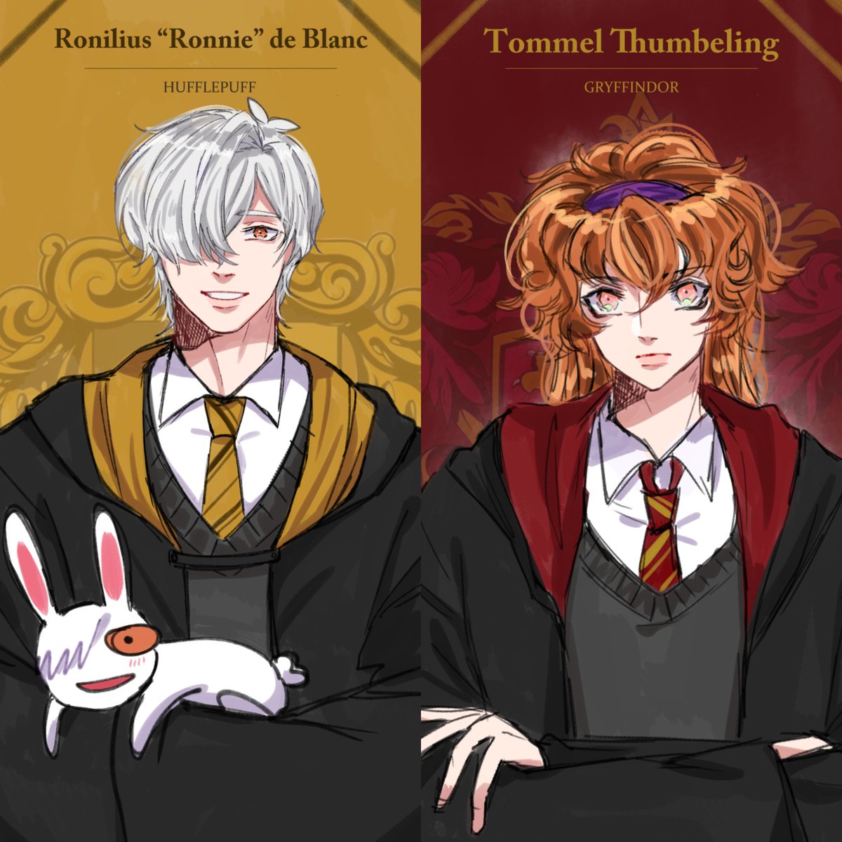 ATSR_Tommel's tweet photo. (ช่วงนี้ติดเกม ก็เลยวาด 2 คนนี้มาลงแท็ก---

รอนนีย์หนุ่มเนิร์ดเรื่องสัตว์วิเศษจากบ้านเหลือง กับทอมเมลนักเรียนเซียนวิชาสมุนไพรศาสตร์แห่งบ้านแดง + เป็นหนึ่งในนักกีฬาควิดดิชตำแหน่งบีตเตอร์ด้วย🥺🥺🥺) #ควรอยู่บ้านไหนในฮอกวอตส์_ATSR https://t.co/OWXte0K1JV