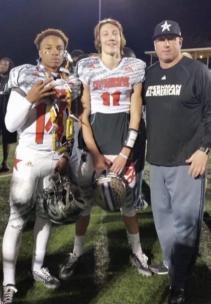 coachDavidWhite's tweet photo. FLASHBACK FRIDAY!  Best of luck in the upcoming draft @DoriansTweets .. &amp; the guy who did pretty good in the draft himself @Trevorlawrencee #adidas9thgradeAAB https://t.co/woSAj0lgDq