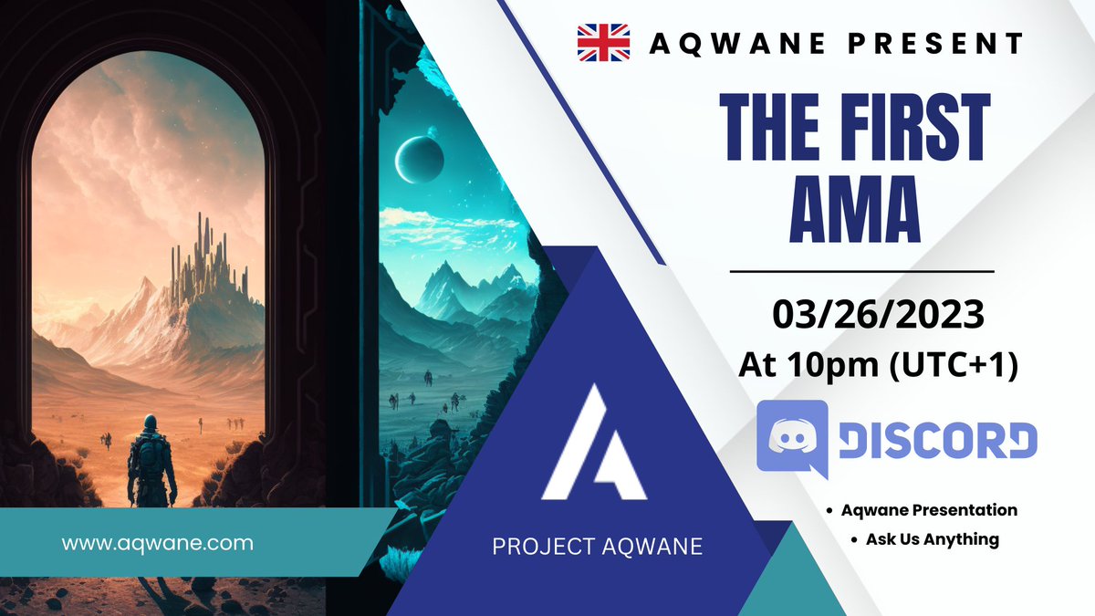 AzraqVR's tweet photo. ⚔️ 𝗔𝗡𝗡𝗢𝗨𝗡𝗖𝗘𝗠𝗘𝗡𝗧 𝗔𝗠𝗔 ⚔️

Join us this Sunday 26 at 10pm [UTC+1] 🇺🇲 for a Project Presentation+ 𝗔𝘀𝗸 𝗠𝗲 𝗔𝗻𝘆𝘁𝗵𝗶𝗻𝗴 Session!📣

🎁 Stay Until the End to Participate in the #Raffle ! 

📲 𝘿𝙞𝙨𝙘𝙤𝙧𝙙: https://t.co/Wxpp85MrUX

#Aqwane #VR #Metaverse #MMORPG https://t.co/I407tRhiRl