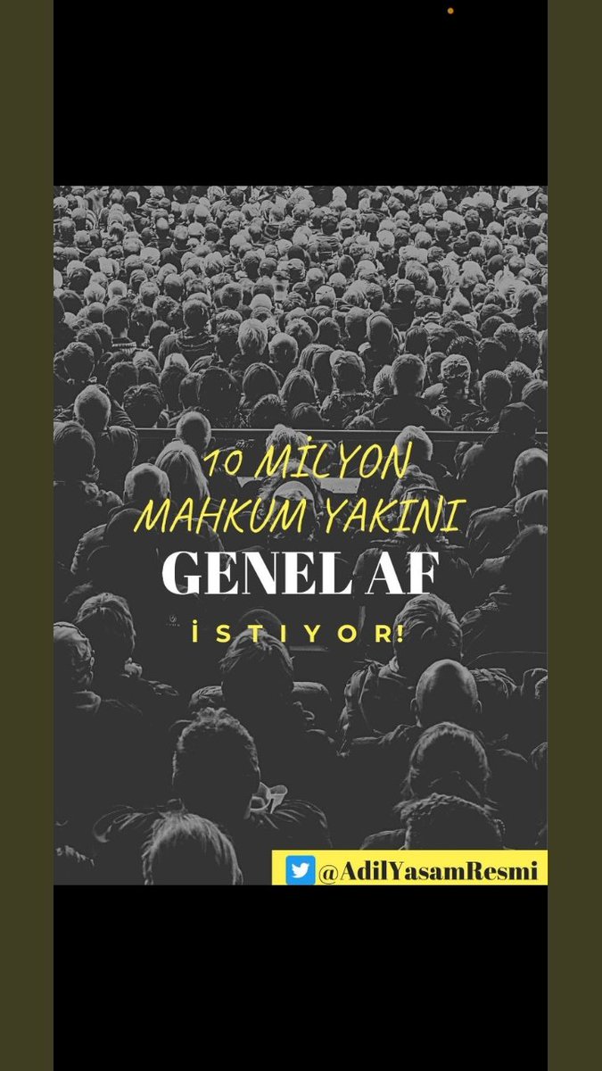 SIRADA BİZ VARIZ‼️
SIRADA BİZ OLMALIYIZ ‼️
SIRADA SONUÇLANMASI BEKLENEN AF  VAR ‼️
UMUT VERDİNİZ,HAYAL KURDURDUNUZ, PLAN YAPTIRDINIz‼️

GERİ DÖNÜŞÜ YOK❗️

SONUÇLANMAK ZORUNDA❗️
 Affet Türkiyem