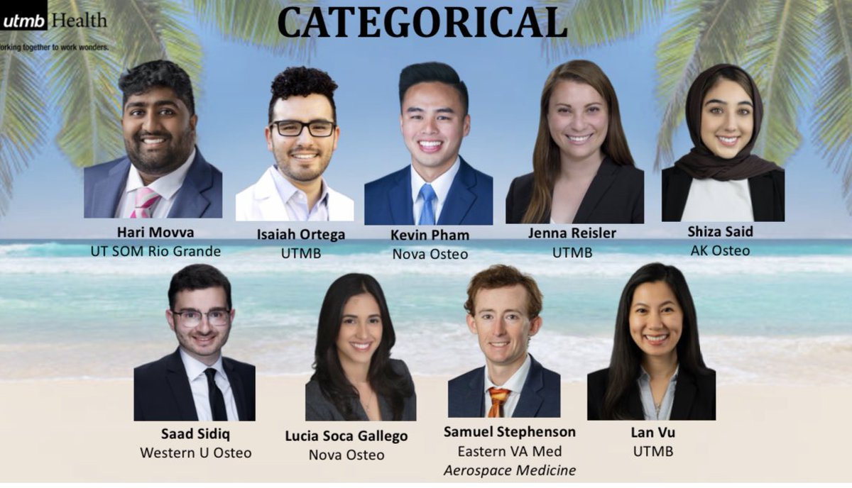 UTMBInternalMed's tweet photo. Welcome to the UTMB IM family!!! Introducing our categorical internal medicine residents 📣🎉#Match2023 #internalmedicine https://t.co/tpioqvWbdv