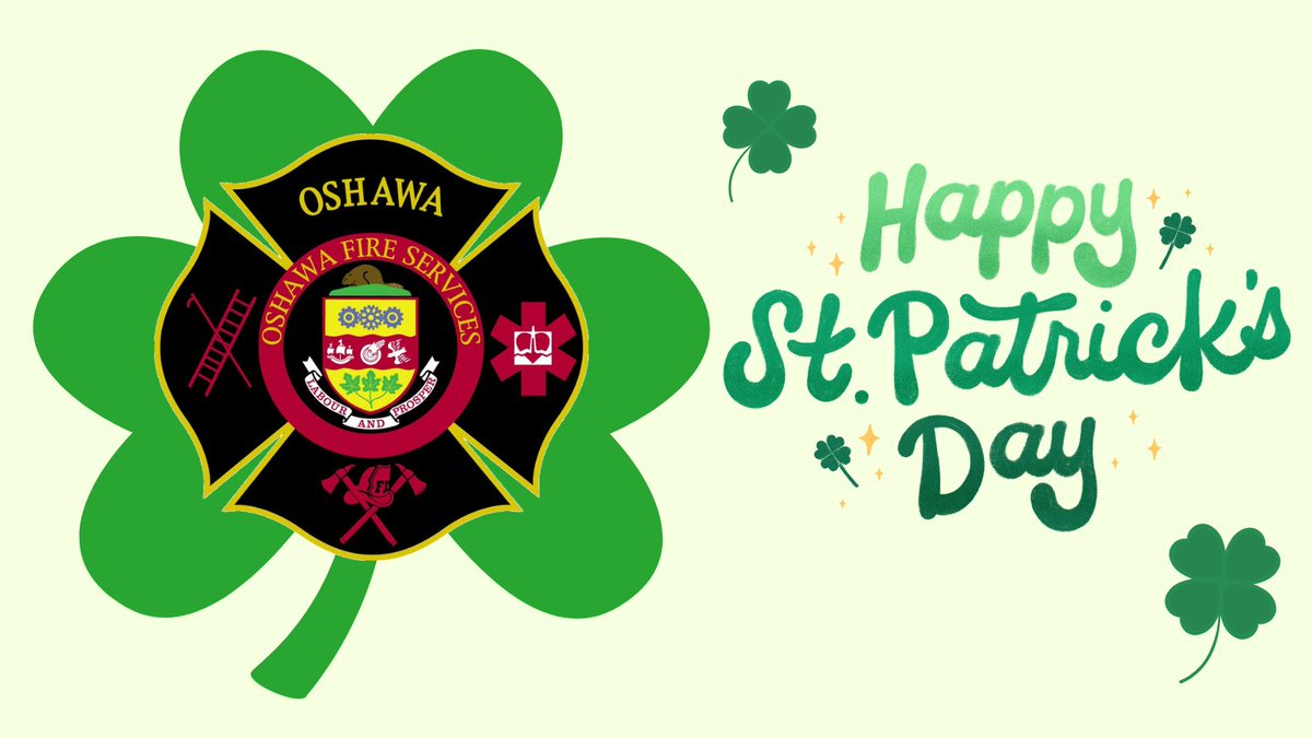 OshawaFire's tweet photo. From all of us at Oshawa Fire Communications, Happy St. Patrick's day ~ "May your blessings outnumber the shamrocks that grow and may trouble avoid you wherever you go."   Play safe and enjoy this happy day!  

@oshawacity
@iafflocal465
#FireDispatchFriday
#HappyStPatricksDay! https://t.co/HWEsH6BxzQ