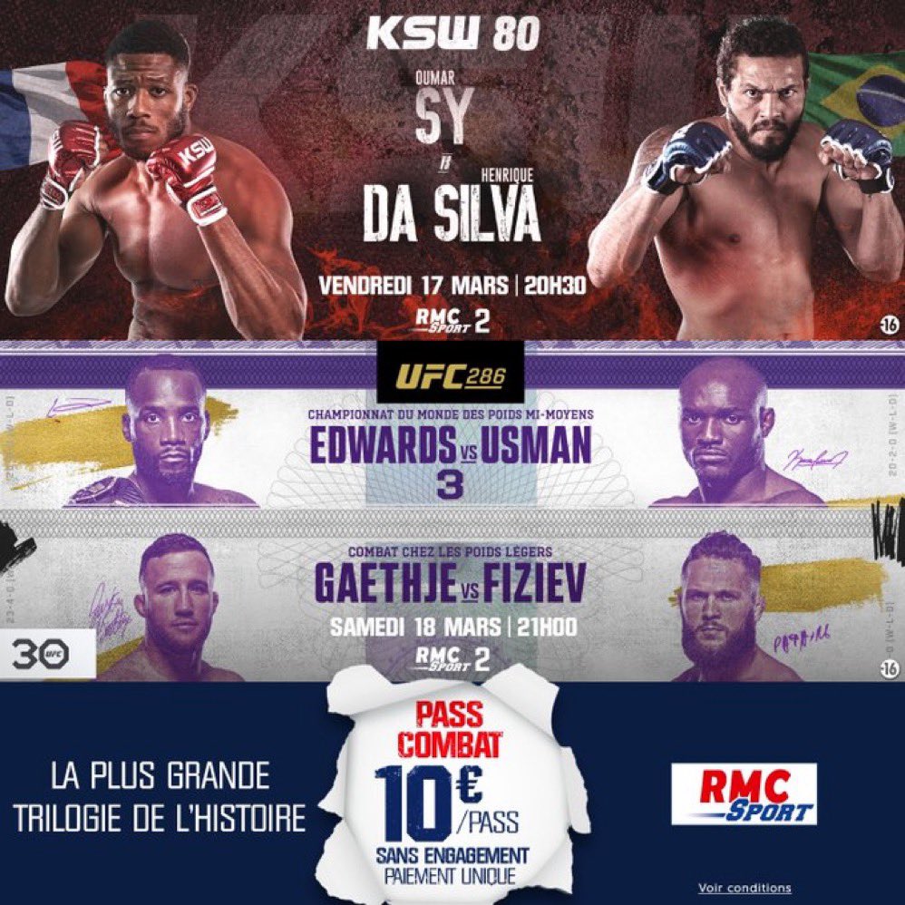 RMC Sport Combat on X: 🚨En ce moment! DOUBLE MMA🚨 🖥RMC SPORT