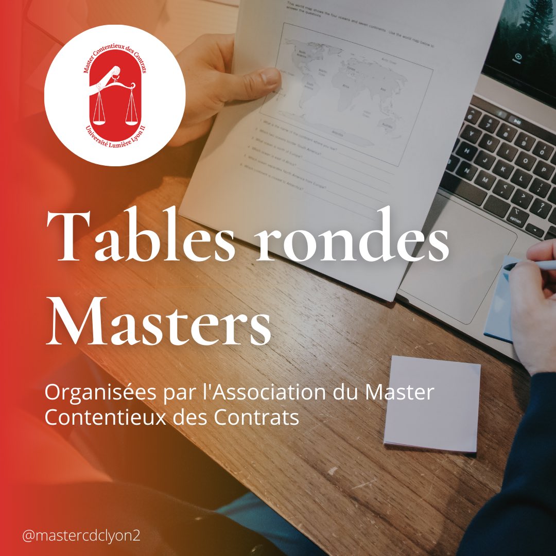 mastercdclyon2's tweet photo. Vous êtes intéressés par un Master en droit privé ? Cet événement est fait pour vous ! ⚖️

Le master Contentieux des contrats est ravi de vous présenter sa première Table Ronde pour vous permettre d’échanger sur la sélection en master avec des étudiants des différents parcours. https://t.co/d8A37bG6lq