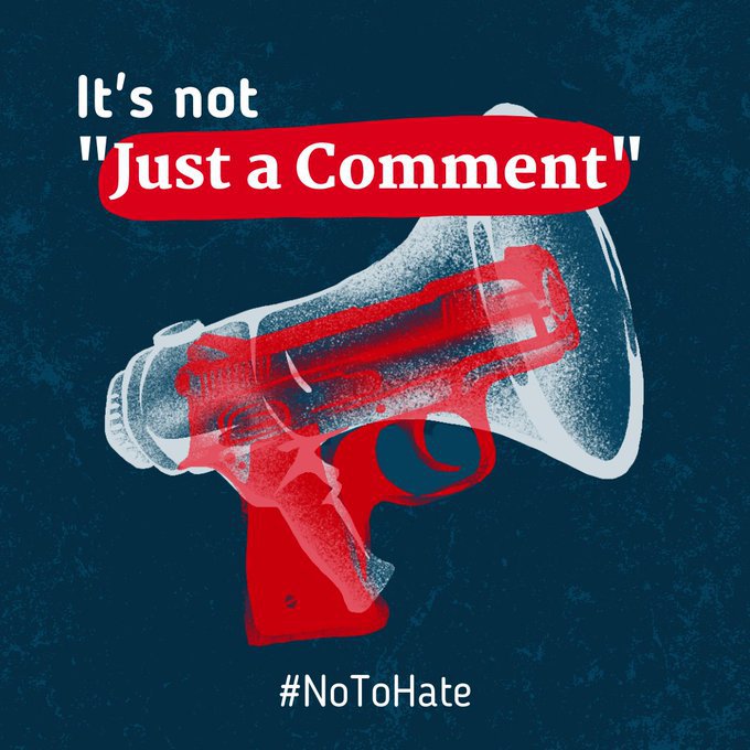 Words can be weapons.

Hate speech can lead to cruelty and violence.

From checking facts to sharing messages of tolerance, get tips on how YOU can say #NoToHate: un.org/en/hate-speech…