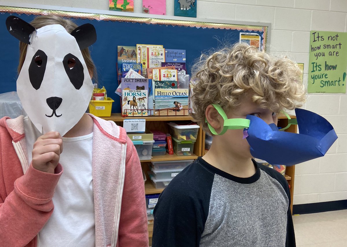 Global Super Hero Masks <a href="/Oakton_ES/">Oakton ES</a>. Artists identify an issue they’d like to help solve (Fox sniffs out forest fires and quickly shares info) Masks show needed traits to support the hero’s cause all while learning paper sculpture techniques @JoskowBridgette #papersculpture